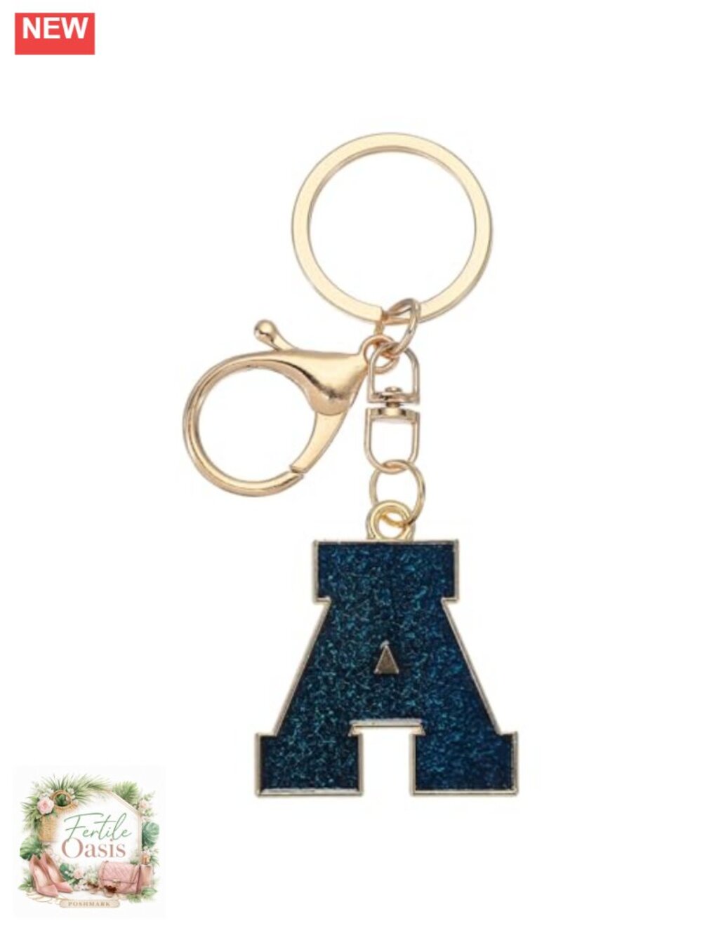 Alloy Initial Letter Keychain, Lobster Clasp Charm for Keys, Bags, Purses
